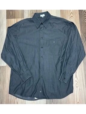 Zanella Shirt Mens Gray Button Up Long Sleeve Made In Italy Collar XL